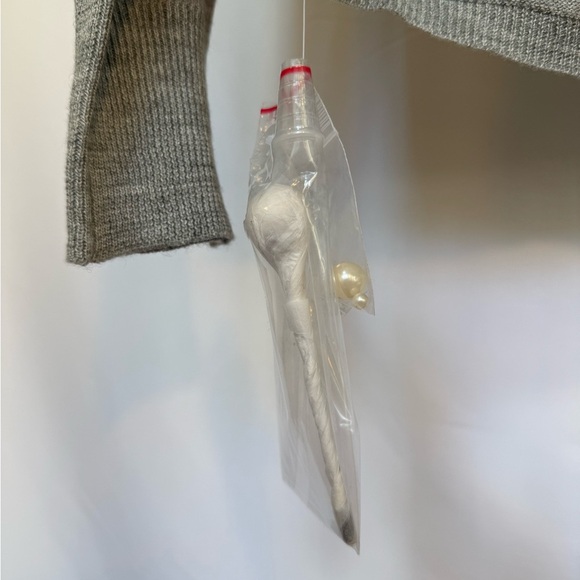 Spiegel Gray Wool Blend Pearl Embellished Cardigan – Size Medium STUNNING - Picture 11 of 12